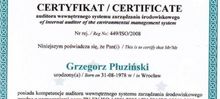 Grzegorz Płuziński - Auditor wewnetrzny ISO14001