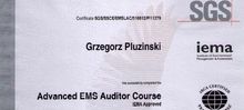 Grzegorz Płuziński - Auditor wiodący ISO14001